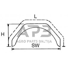 Priekabos purvasaugis PVC 600x180mm WS1050