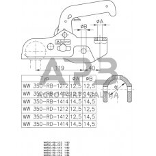 Priekabos sukabinimo spyna Winterhoff 3500kg Ø50mm 1860803