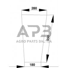 Priekinis kabinos stiklas apatinis D4002