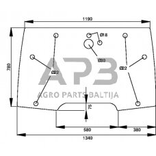 Priekinis kabinos stiklas CNH 255024A1