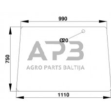 Priekinis kabinos stiklas D4001