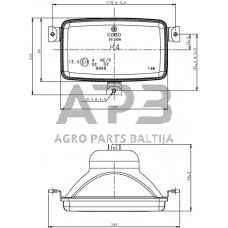 Priekinis žibintas montuojamas Halogenas 155x96.3x92mm, Cobo 05630000