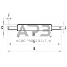 Prikabinimo skersinis 28x45x970 mm SA4528KR