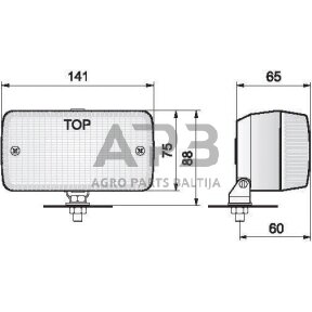 Priekabos atbulinės eigos žibintas 12/24V, 141x65x75mm, Wesem 1400680021