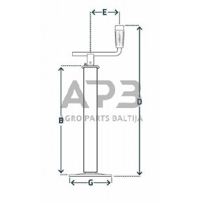 Priekabos atraminė koja 50x570mm Simol STRP520