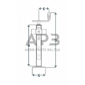 Priekabos atraminė koja 60x670mm Simol STRPE580