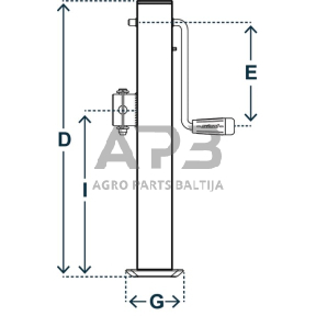 Priekabos atraminė koja 70x555mm Simol STRDG6005ZW