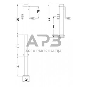 Priekabos atraminė koja 70x635mm Simol STRDG590X5W