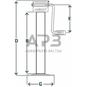 Priekabos atraminė koja 80x605mm Simol STRDG706