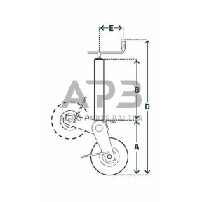 Priekabos atraminis ratukas Simol 70x1050mm STR1105