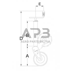 Priekabos atraminis ratukas Simol 70x871mm STRS124Z3