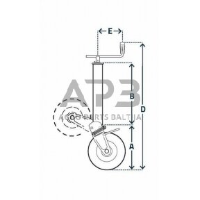 Priekabos atraminis ratukas Simol 80x1000mm STR1644