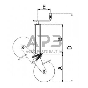 Priekabos atraminis ratukas Simol 80x1200mm STR45