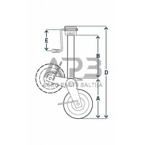 Priekabos atraminis ratukas Simol 90x1220mm STR366