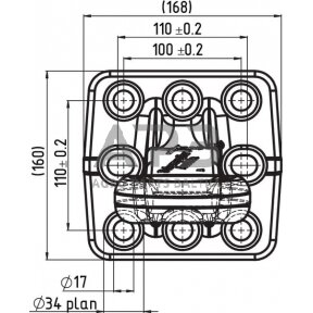 Priekabos sukabinimo kilpa su flanšu 50 mm Scharmüller 00652420A90