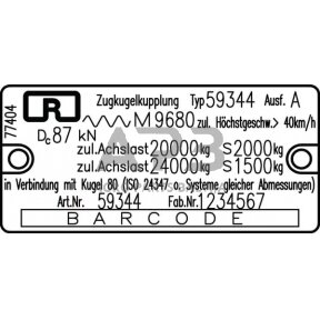 Priekabos sukabinimo kilpa su flanšu 80mm / 100x110mm Rockinger RO59344