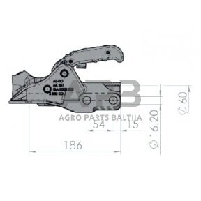 Priekabos sukabinimo spyna AL-KO PROFI V type AK 301, 1222636