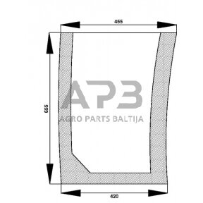 Priekinis kabinos stiklas apatinis D3406665