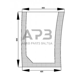 Priekinis kabinos stiklas apatinis D3406665