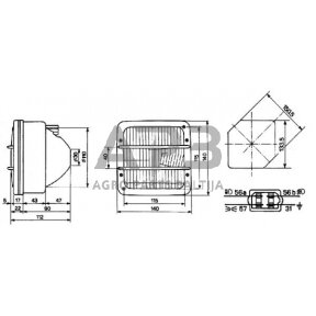 Priekinis žibintas 140x112x112mm, Cobo 05230000