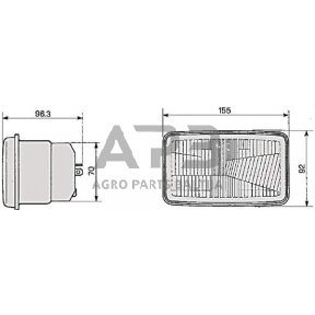 Priekinis žibintas Halogenas 155x96.3mm, Cobo 050748000001