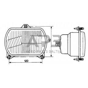 Priekinis žibintas montuojamas Halogenas 155x65x102mm, Cobo 05420000