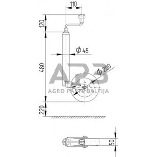 Priekabos atraminis ratukas KNOTT 4802819X 2 Priekabos atraminis ratukas KNOTT 4802819X 2