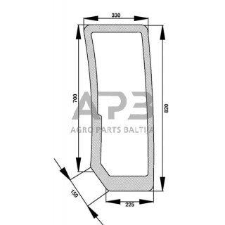 Priekinis kabinos stiklas apatinis D6863 Priekinis kabinos stiklas apatinis D6863