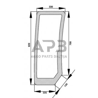 Priekinis kabinos stiklas apatinis D6862 Priekinis kabinos stiklas apatinis D6862