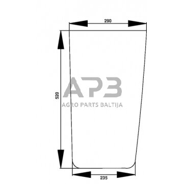 Priekinis kabinos stiklas apatinis D7011L Priekinis kabinos stiklas apatinis D7011L