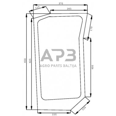 Priekinis kabinos stiklas apatinis LH 82005282 Priekinis kabinos stiklas apatinis LH 82005282