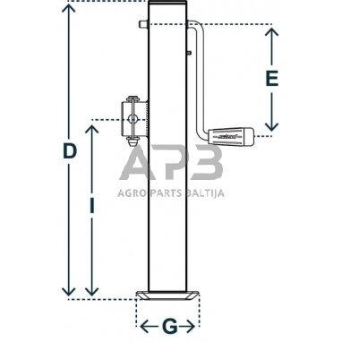 Priekabos atraminė koja 70x555mm Simol STRDG6005ZW 1 Priekabos atraminė koja 70x555mm Simol STRDG6005ZW 1