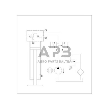 Priekabos atraminė koja dvigubo veikimo 110x850mm Simol STR1140BF1