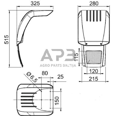 Priekabos purvasaugis AL-KO, plotis 280 mm, R300 mm 1258898