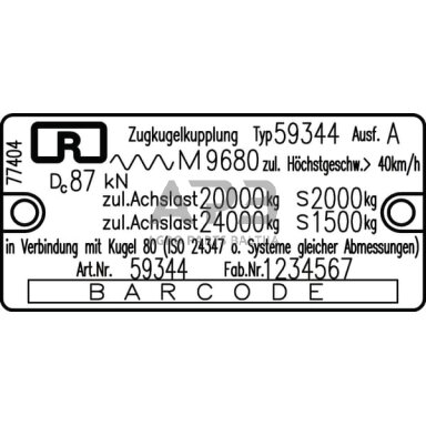 Priekabos sukabinimo kilpa su flanšu 80mm / 100x110mm Rockinger RO59344