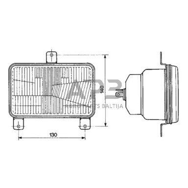Priekinis žibintas montuojamas Halogenas 167x74x106.7mm, Cobo 05575000