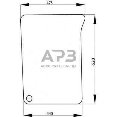 Priekinis kabinos stiklas apatinis, dešinės pusės L171332N Priekinis kabinos stiklas apatinis, dešinės pusės L171332N