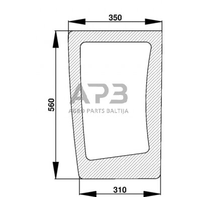Priekinis kabinos stiklas apatinis D7122 Priekinis kabinos stiklas apatinis D7122