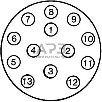 Priekabos rozetė 13 kontaktų Hella 8JB005949011 1 Priekabos rozetė 13 kontaktų Hella 8JB005949011 1