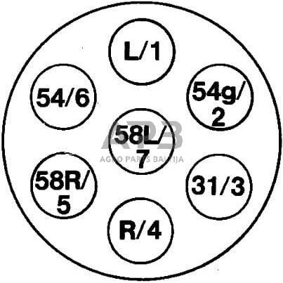 Priekabos rozetė 7 kontaktų Hella 8JB001941001 1 Priekabos rozetė 7 kontaktų Hella 8JB001941001 1