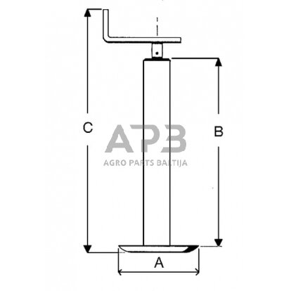 Priekabos atraminė koja 603020364 1 Priekabos atraminė koja 603020364 1