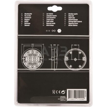 Priekabos galinis LED žibintas 12-24V, Ø140mm, gopart LA45050 1 Priekabos galinis LED žibintas 12-24V, Ø140mm, gopart LA45050 1