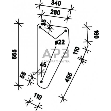 Priekinis kabinos stiklas apatinis D7711 Priekinis kabinos stiklas apatinis D7711