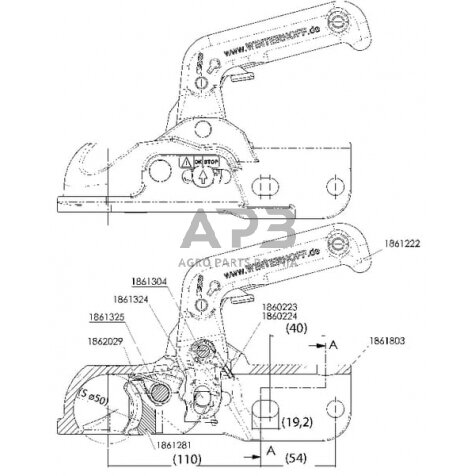 Priekabos sukabinimo spyna Winterhoff 3000 kg 50/51mm 1861337 1 Priekabos sukabinimo spyna Winterhoff 3000 kg 50/51mm 1861337 1