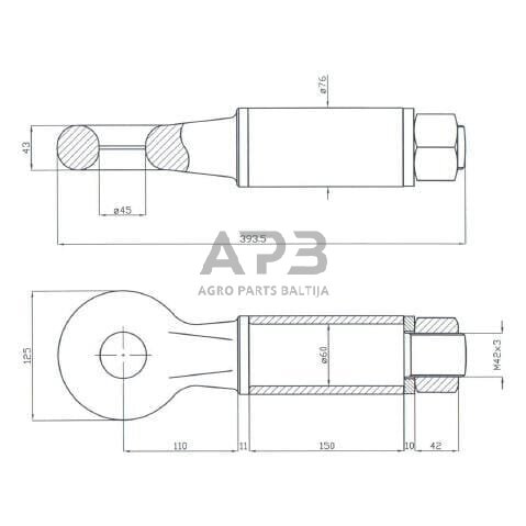 Priekabos sukabinimo kilpa apvali 45mm 30T OTO18974 1 Priekabos sukabinimo kilpa apvali 45mm 30T OTO18974 1