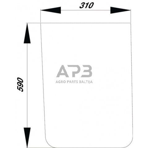 Priekinis kabinos stiklas apatinis John Deere RT6005010160 Priekinis kabinos stiklas apatinis John Deere RT6005010160