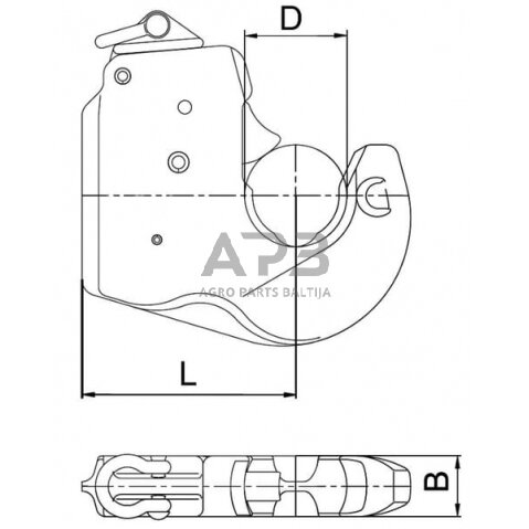Prikabinimo sistemos virinamas kablys 85,00 mm LA401000 2 Prikabinimo sistemos virinamas kablys 85,00 mm LA401000 2