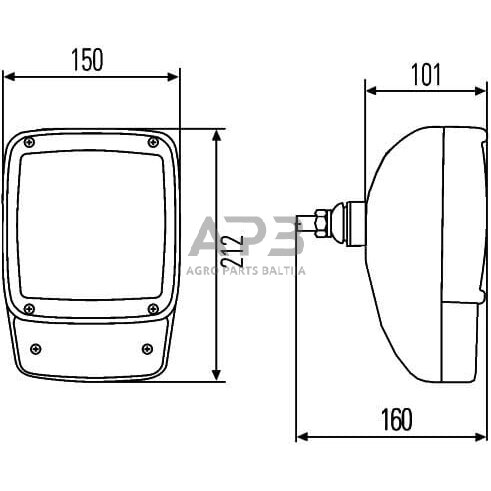 Priekinis žibintas Halogenas 12V, 212x150xAMP, Hella 1SA996120471 6 Priekinis žibintas Halogenas 12V, 212x150xAMP, Hella 1SA996120471 6