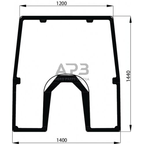 Priekinis kabinos stiklas L173349N Priekinis kabinos stiklas L173349N