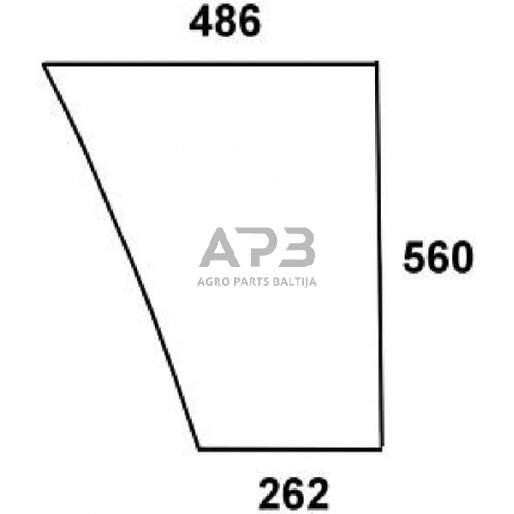 Priekinis kabinos stiklas apatinis, dešinės pusės L62576N Priekinis kabinos stiklas apatinis, dešinės pusės L62576N